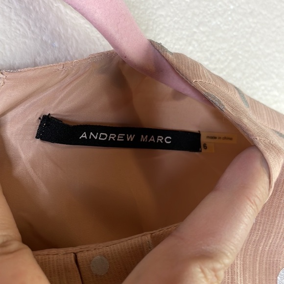 Andrew mark light peach nude with silver polkadot ruffles dress size 7 - Picture 6 of 6